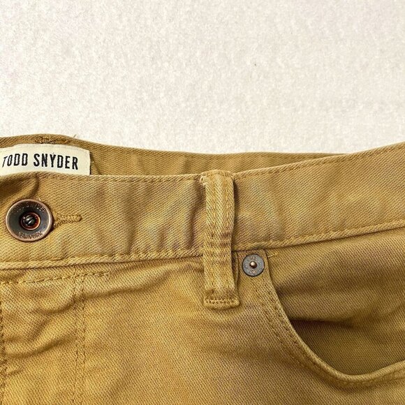 Todd Snyder Stretch 5 Pocket Chino Jeans Slim Fit Caramel Brown Khaki size 34X34 - Picture 6 of 10